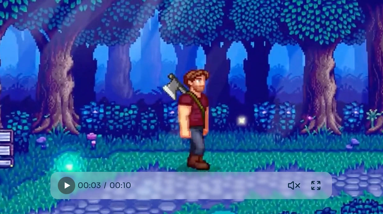 a pixel style gaming video made in aiease sora video generator